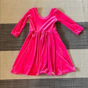 Worthy Threads Twirly Dress in hot pink stretch velvet - 5